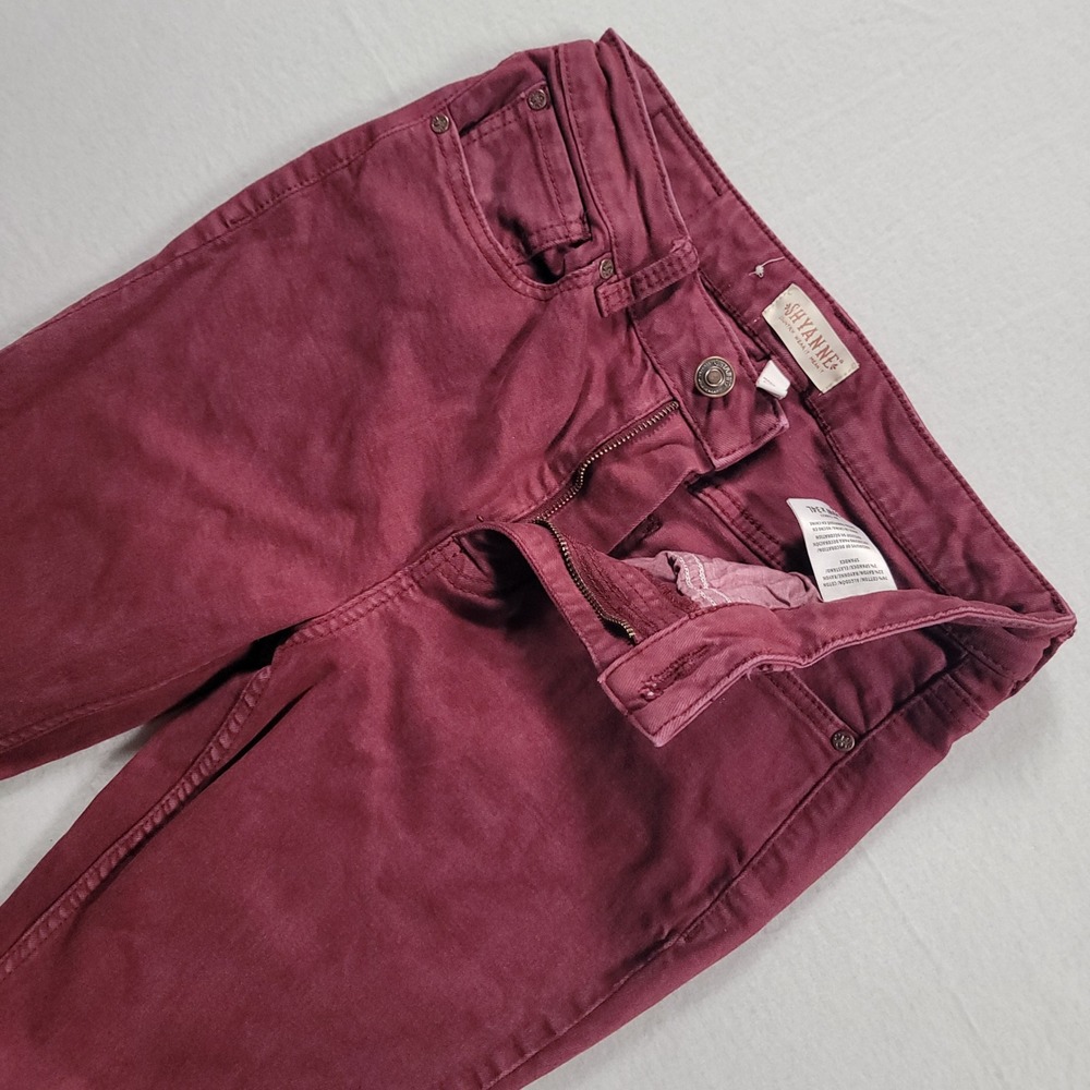 Shyanne High Rise Flare Jeans Womens 29 Wine Purple‎ Solid Stretch Western Boho